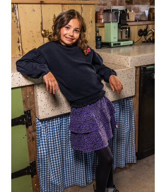 LOOXS Little Rokje krinkel jersey Purple Leopard