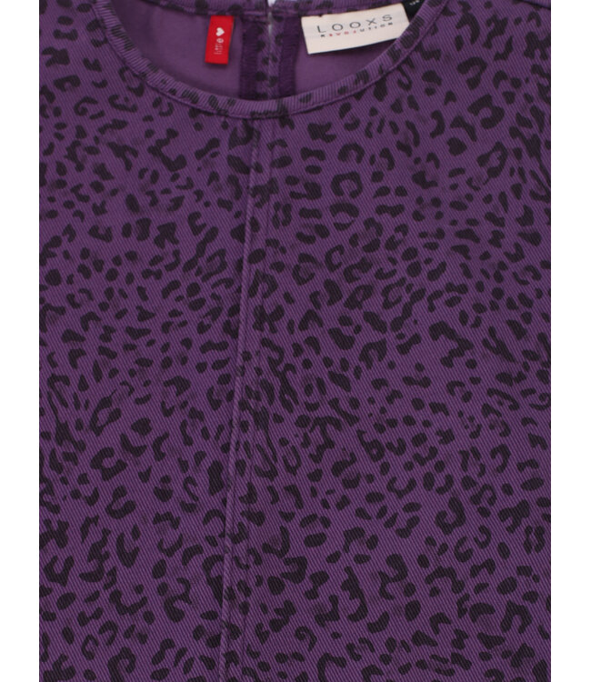 Denim jurk Purple Leopard