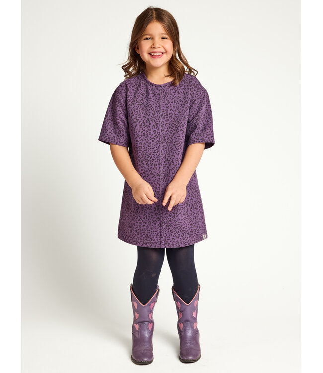 Denim dress Purple Leopard
