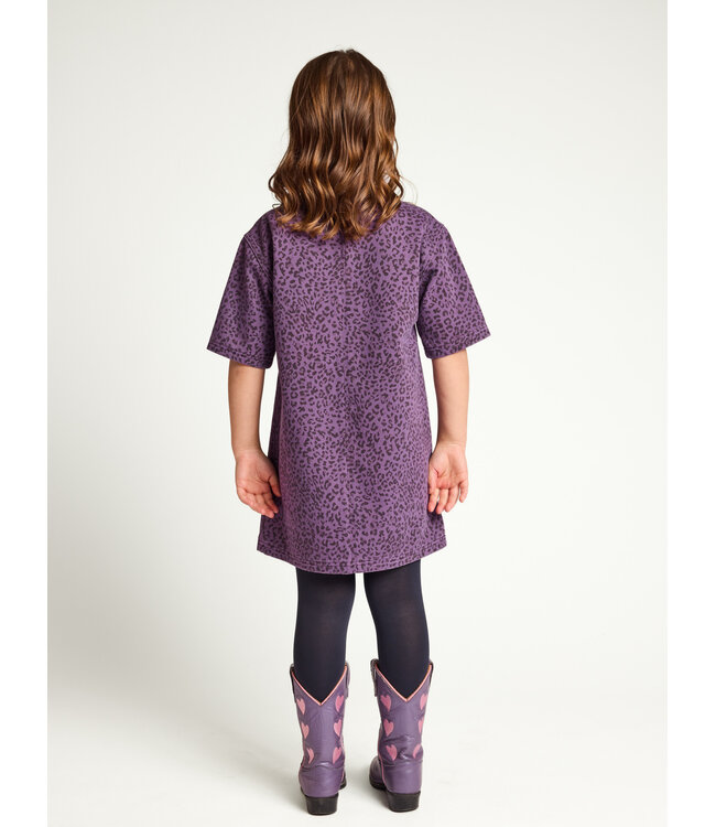 Denim dress Purple Leopard