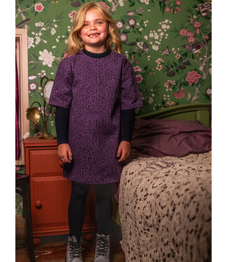 LOOXS Little Denim jurk Purple Leopard