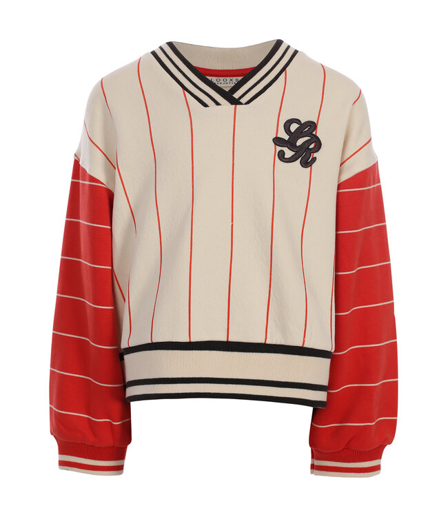 Baseball sweater loose fit Red