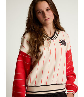 LOOXS 10sixteen Baseball sweater loose fit Red