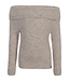 Knitted Off-Shoulder Sweater Ivory Melee