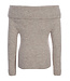 Knitted Off-Shoulder Sweater Ivory Melee