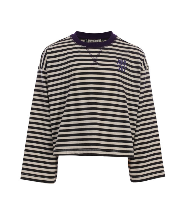 Anthrazitfarbenes Streifen-T-Shirt