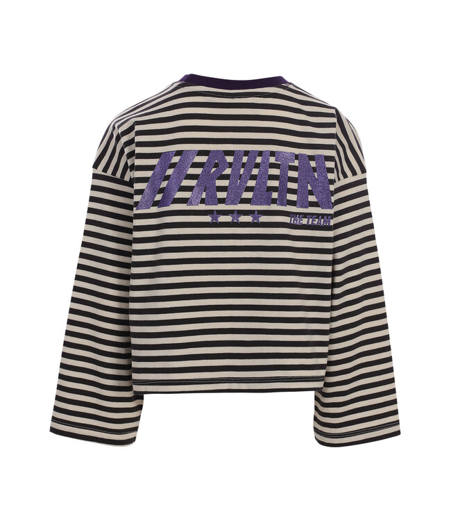 Anthrazitfarbenes Streifen-T-Shirt