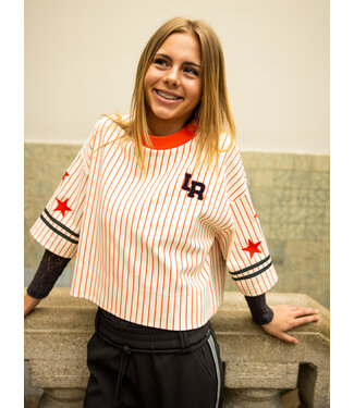 LOOXS 10sixteen Gestreiftes T-Shirt in Offwhite/Rot
