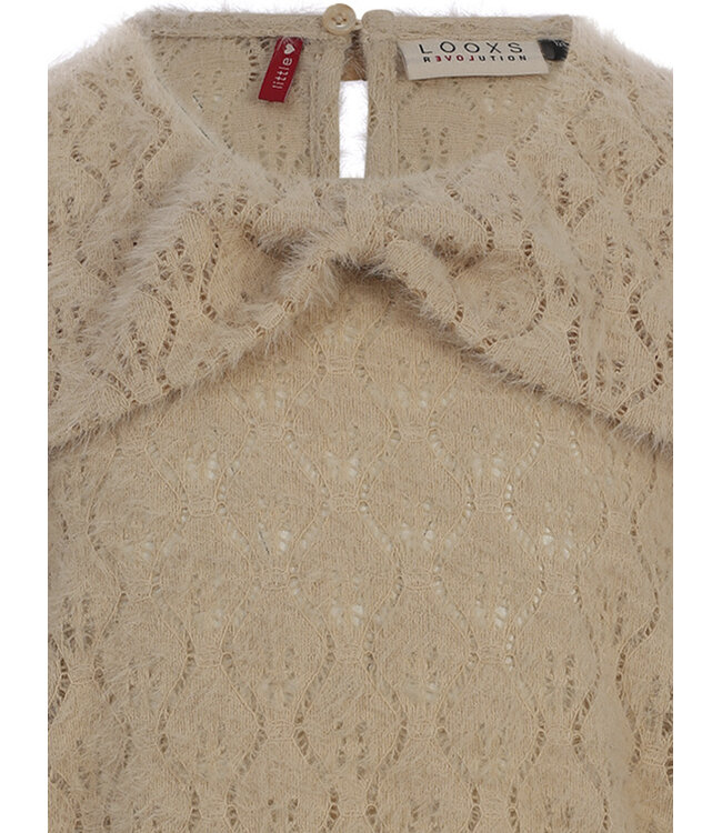 Fancy top in fine knit with bow