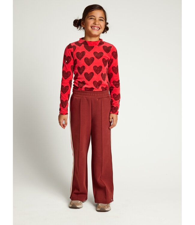 Velours top Koraal Big Hearts