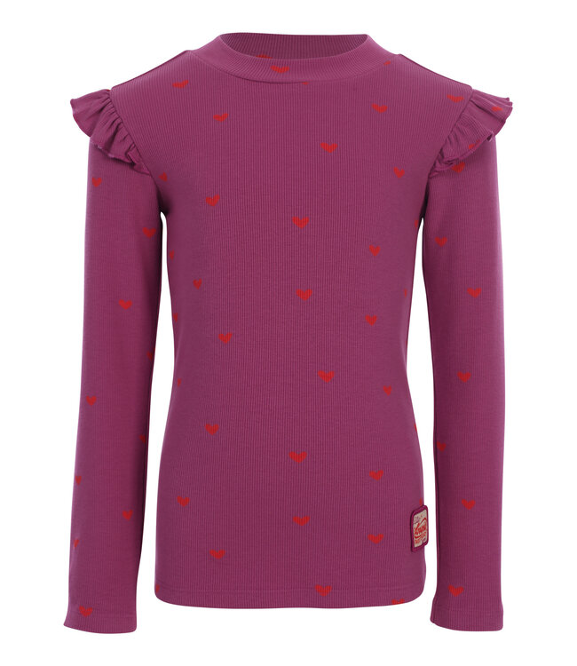 Rib-Jersey-T-Shirt Lila