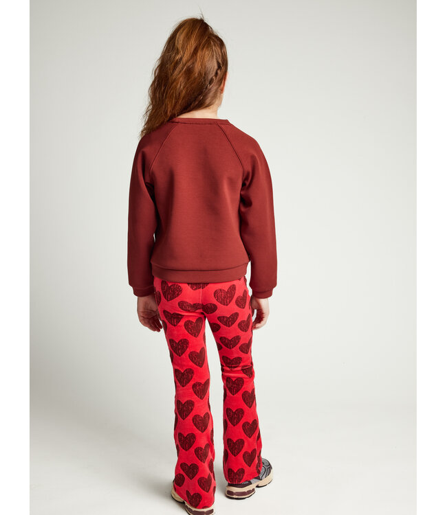 Velvet flared trousers Coral Big HeartsVelvet flared trousers Coral Big Hearts