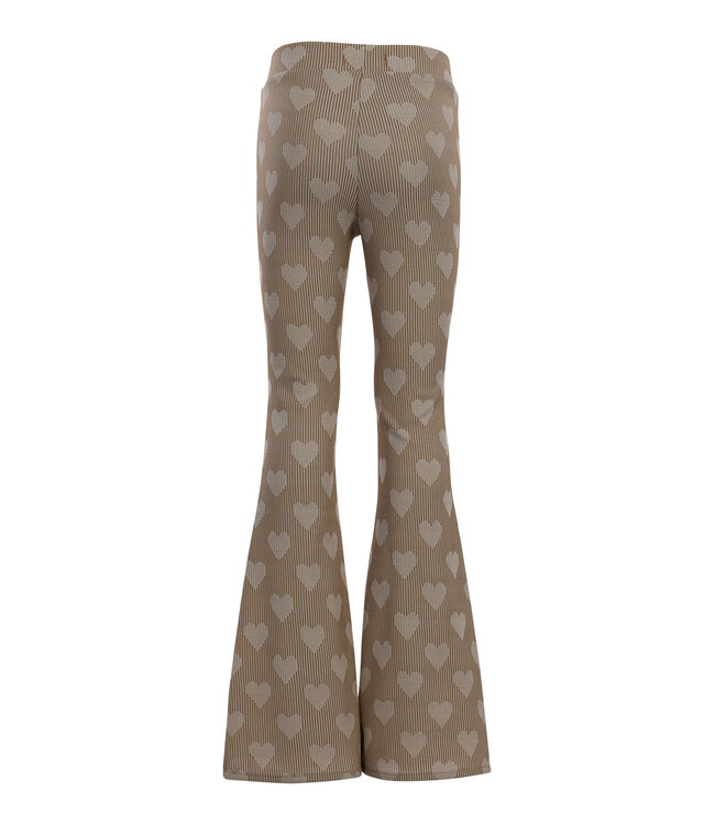 Flared broek Zand-Hartjes