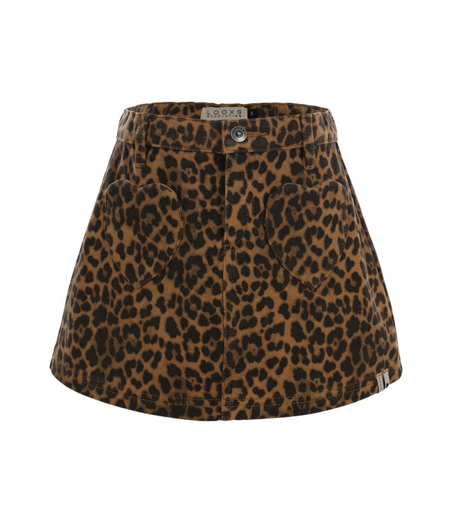 Denim Rokje Leopard