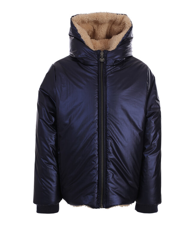 Little Reversibel winterjas Navy / Teddy