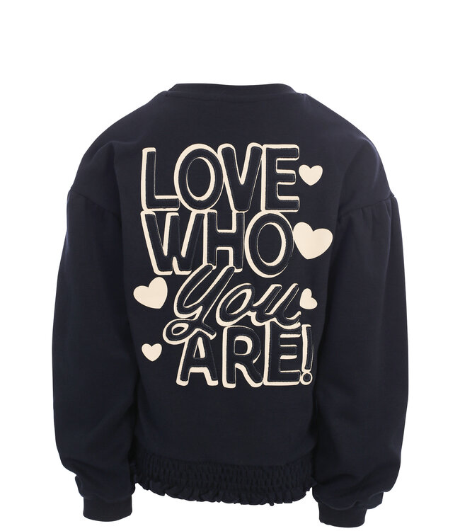 Sweater Navy met smock