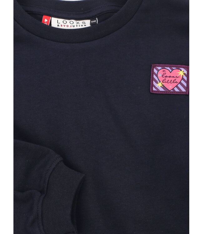 Sweater Navy met smock