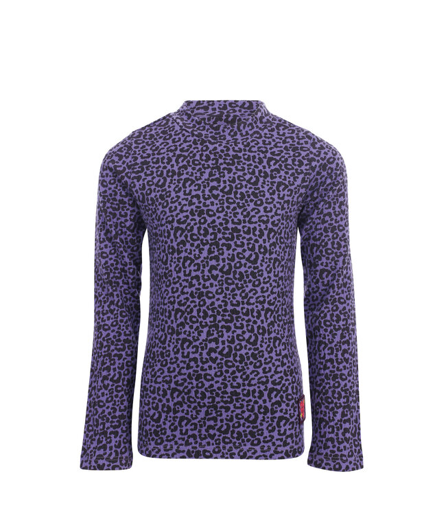 T-shirt krinkel jersey Purple Leopard