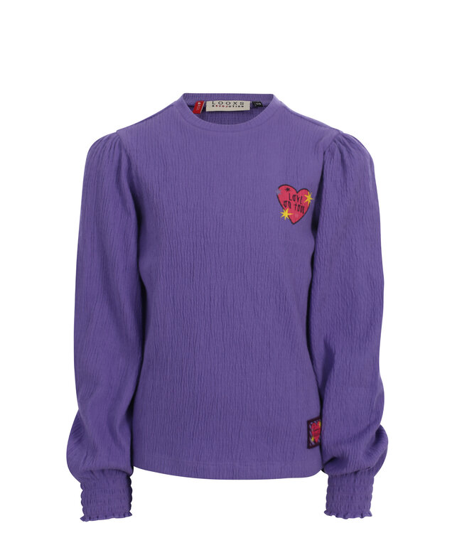 T-shirt Lila krinkel jersey