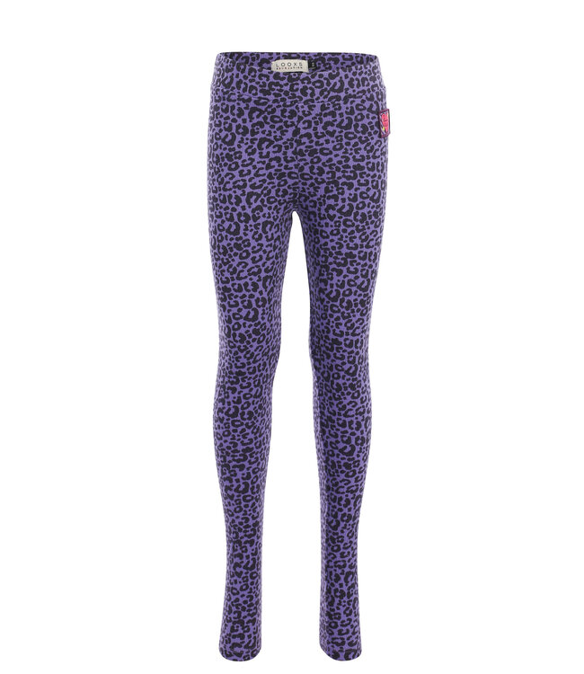 Leggings Jersey Crinkle Purple Leopard