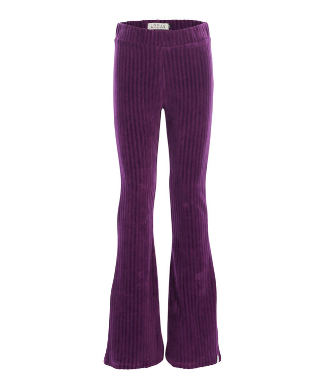 Ausgestellte Cordhose in Aubergine