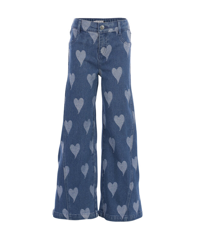 Dunkle Jeans mit Herzchenmuster