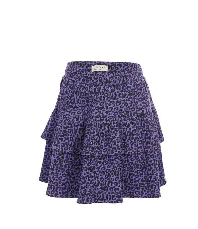 Skirt crincle jersey Purple Leopard