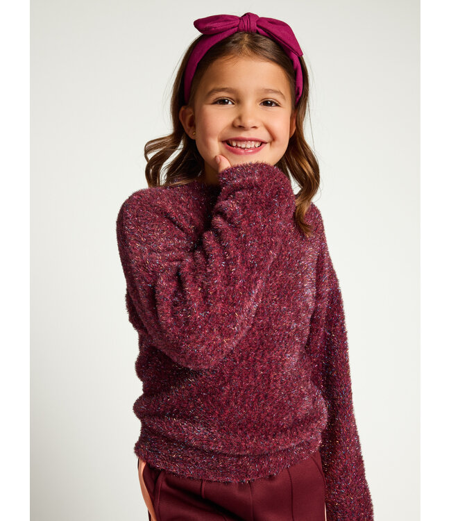 Gebreide trui Ruby Red lurex