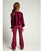 Flared broek jaquard Flower Ruby Red