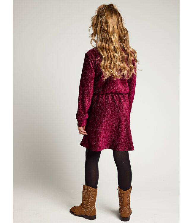 Velvet crinkle dress Ruby Red