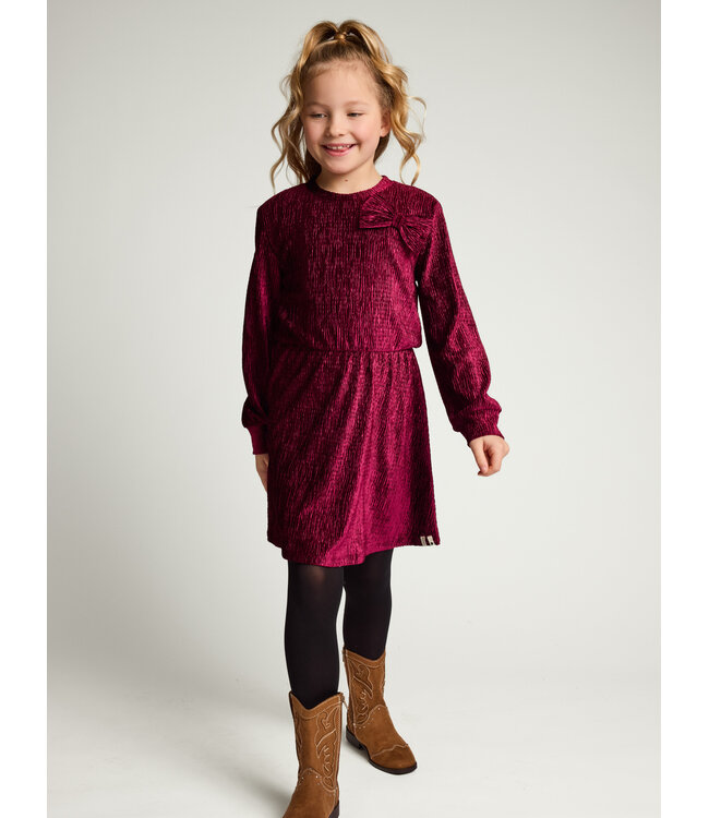 Velvet crinkle dress Ruby Red