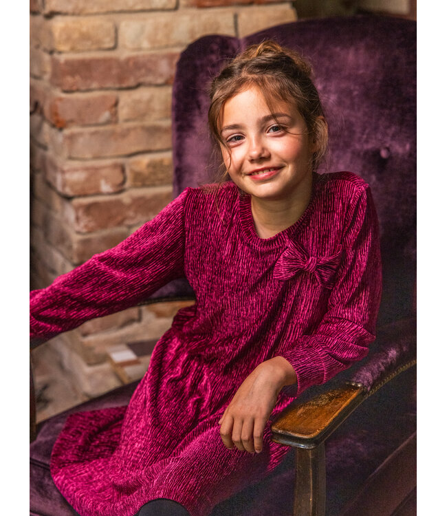 Velvet crinkle dress Ruby Red