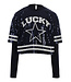 Lucky Sequin Top Navy