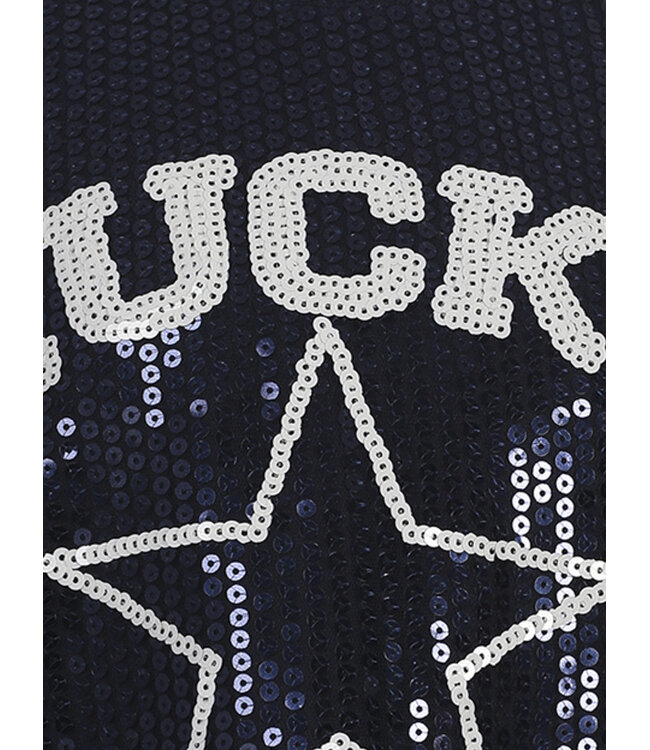Lucky Sequin Top Navy