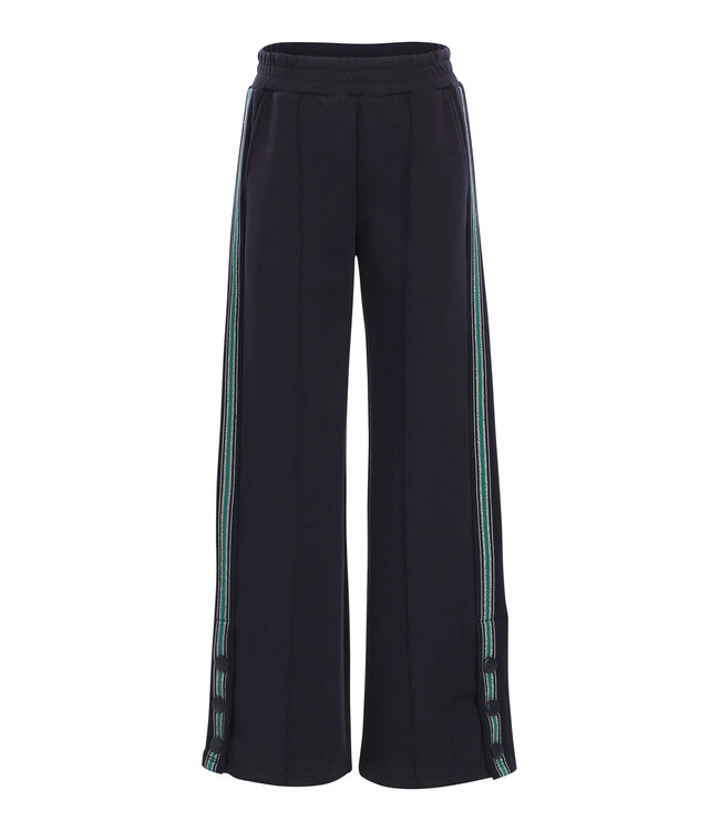 Wide leg broek Navy krijtstreep