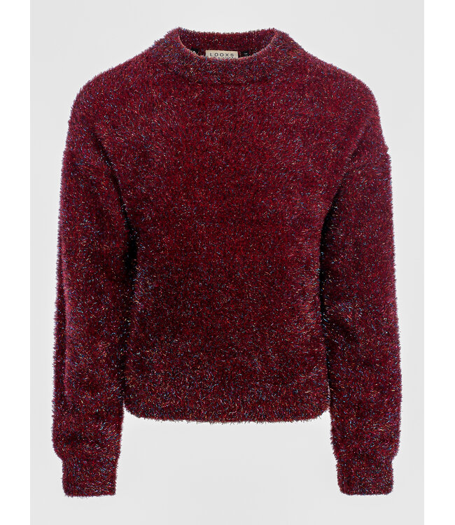 Knitted sweater Ruby Red lurex