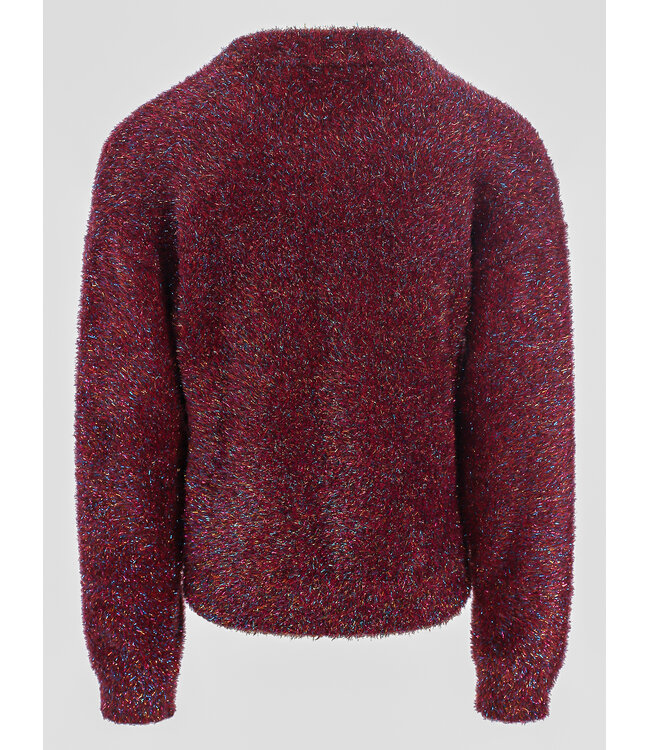 Knitted sweater Ruby Red lurex