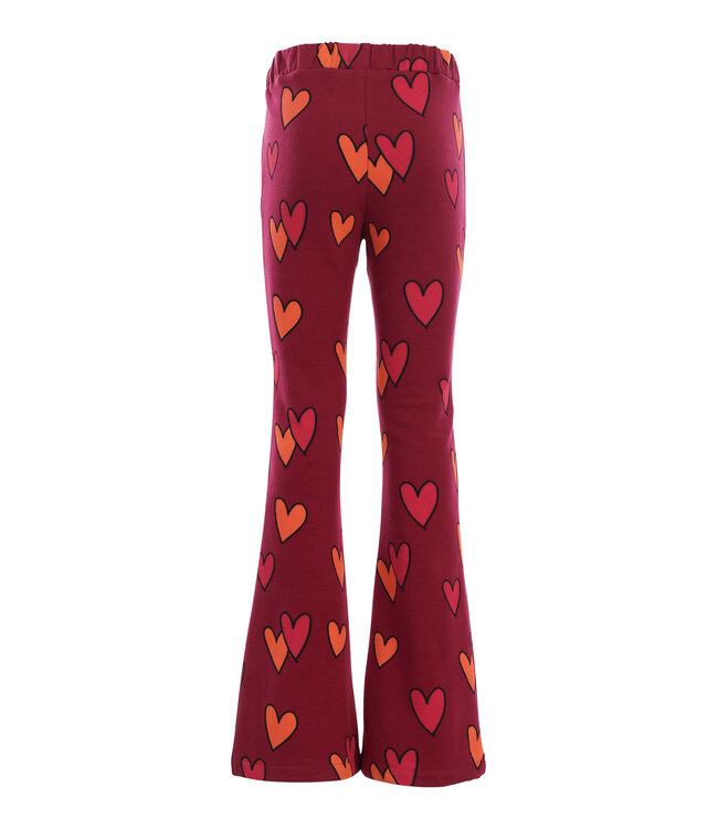 Flared sweatpants Ruby Red Double Hearts