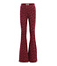 Flared Jacquard trousers Flower Ruby Red