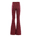 Flared Jacquard trousers Flower Ruby Red