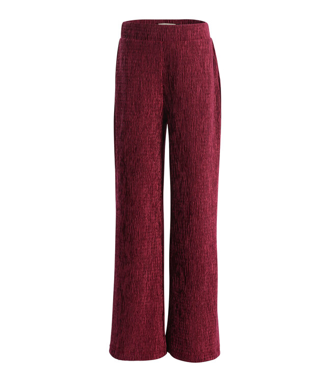 Velours krinkel Wide Leg Ruby Red