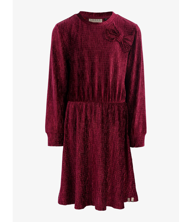 Velvet crinkle dress Ruby Red