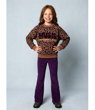 LOOXS Little Flared corduroy pants Eggplant
