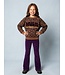 Flared corduroy broek Aubergine