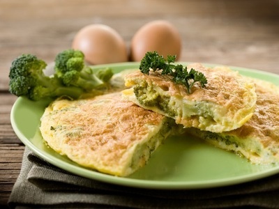 Omelet met groene groenten