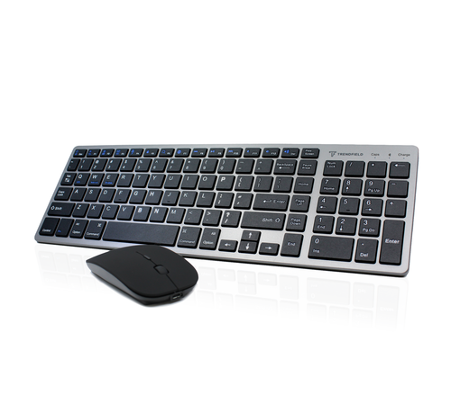 Trendfield Trendfield Toetsenbord en Muis Draadloos - Bluetooth Keyboard - Stille Toetsen - Oplaadbaar - Qwerty - Space Grey