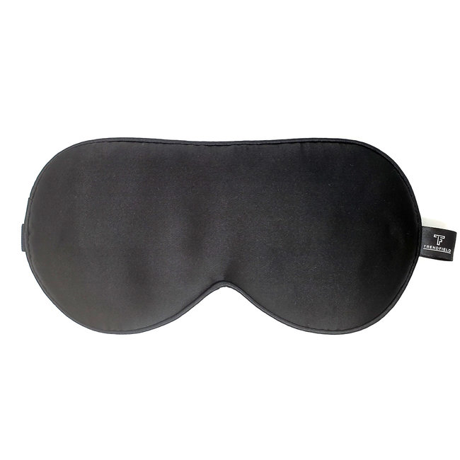 Trendfield Slaapmasker 100% Zijde - Premium Verstelbaar Oogmasker met Zijden Hoofdband incl. Opbergzakje - Blinddoek voor Mannen & Vrouwen - Zwart