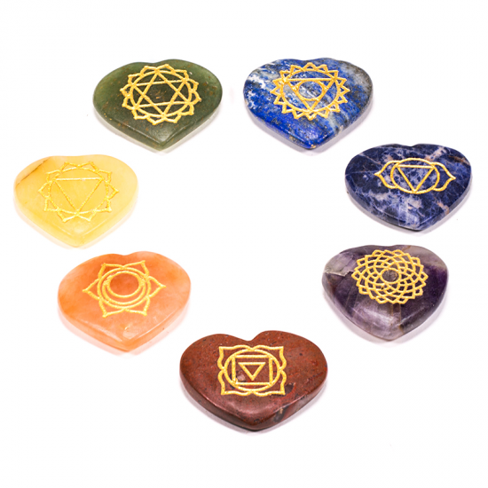 Set 7 Chakra symbolen hartjes