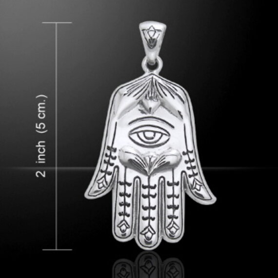 Hamsa Hand Necklace for Women, S925 Sterling Silver Fatima Hand Pendant Necklace Holy Lotus Charm Jewelry Gift Women Pad of Symbols Friendship, 7*7*1.8cm, Sterling Silver, Cubic Zirconia