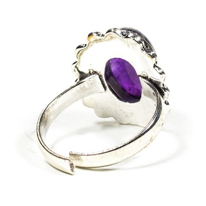 Ring met amethist verstelbaar